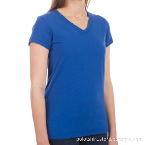 Customized OEM Service Plain V-Neck T Shirt